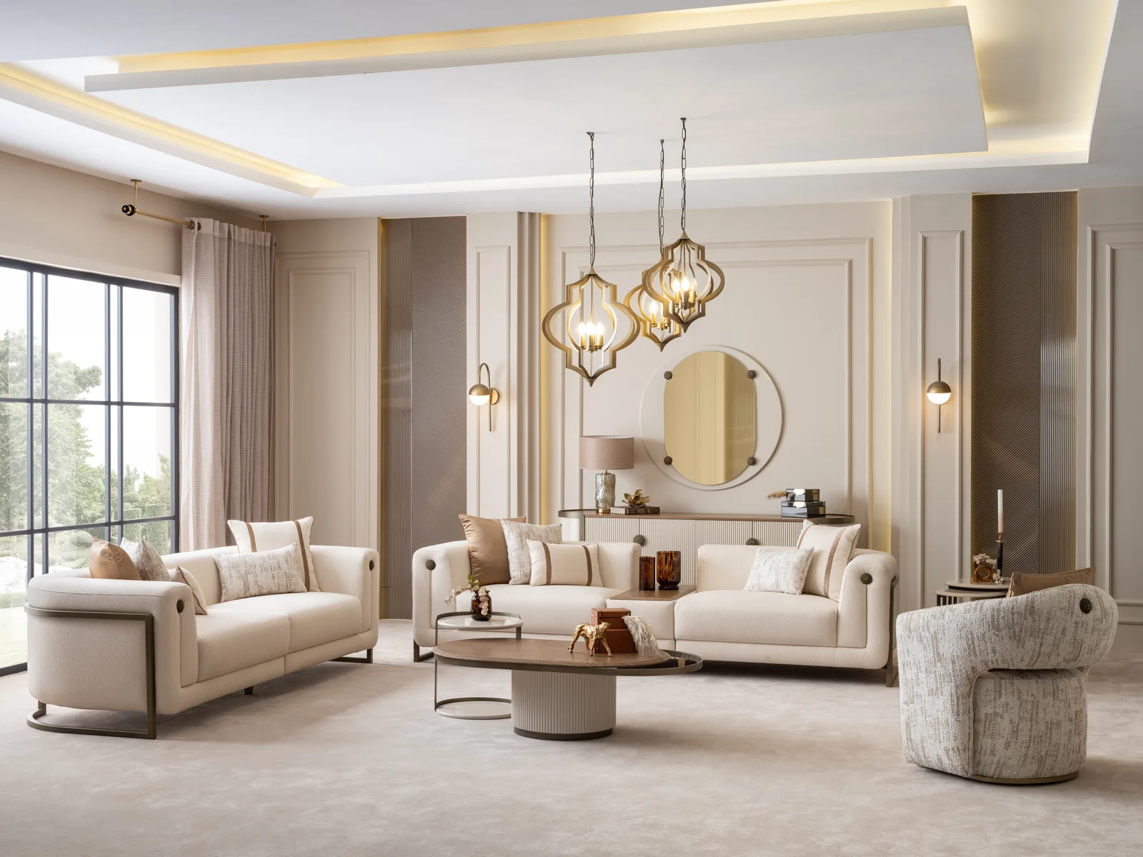 Mocha Sofa Set - 2